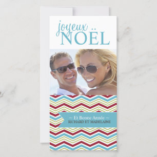 Modern Chevron Christmas Photo Card