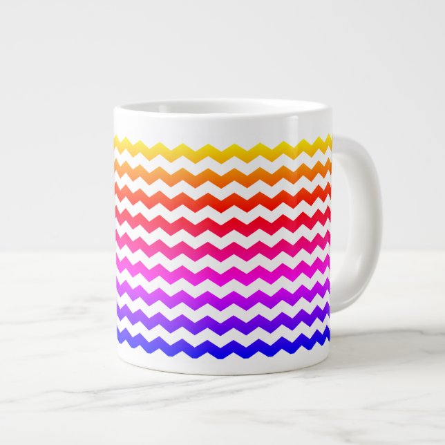 Modern Chevron Colorful Rainbow Pattern Mug (Front Right)