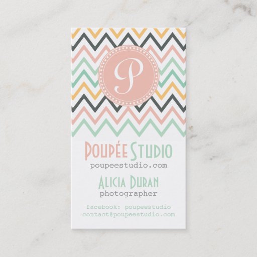 Customizable Modern Chevron Elegant Personalized Professional Business Card Template