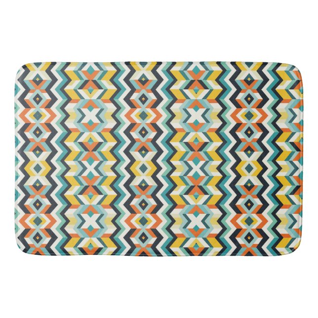 modern chevron Geometric pattern Bath Mat (Front)