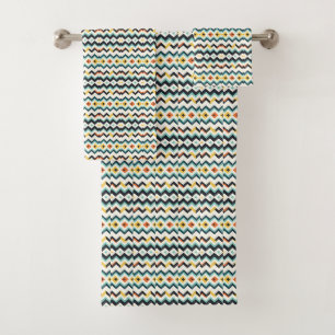 modern chevron Geometric pattern Bath Towel Set