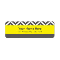 Modern Chevron Gray & Yellow Classy Address Labels
