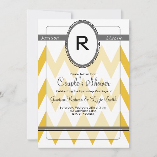 Modern Chevron invitation with Monogram