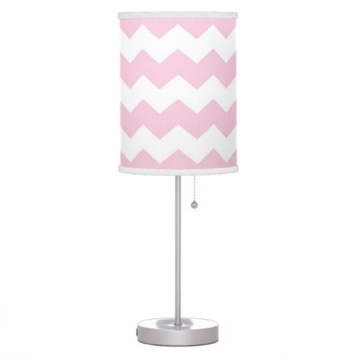 Modern Chevron Lamp in Baby Pink