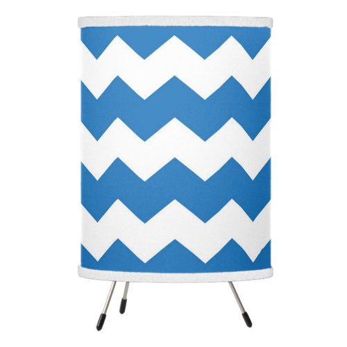 Modern Chevron Lamp in Bright Blue