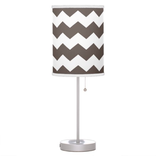 Modern Chevron Lamp in Brown