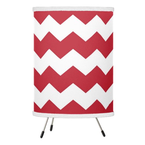 Modern Chevron Lamp in Cherry Red