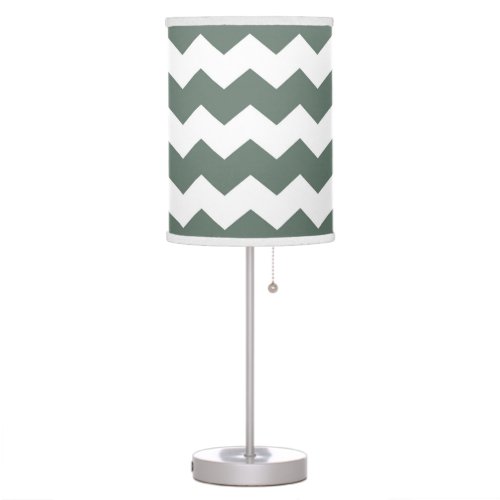 Modern Chevron Lamp in Dark Gray Green