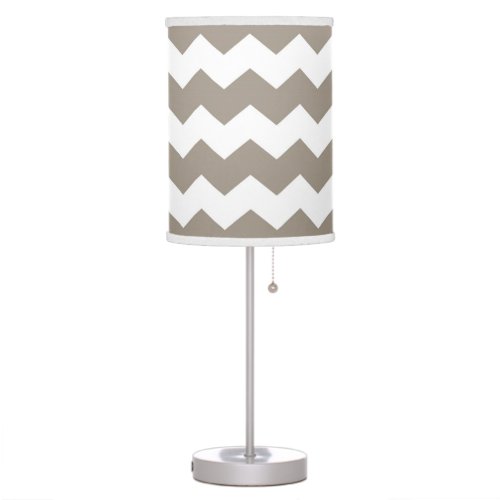 Modern Chevron Lamp in Dark Warm Gray