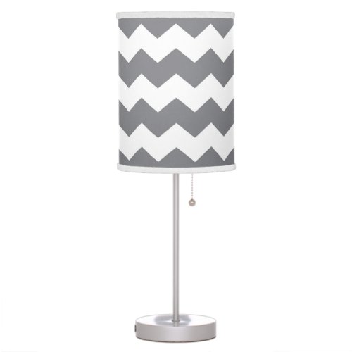 Modern Chevron Lamp in Gray