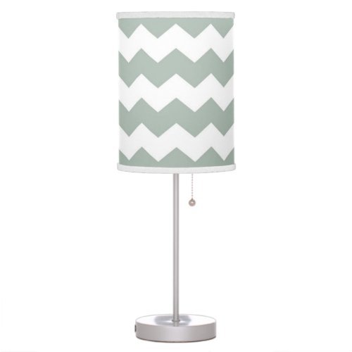 Modern Chevron Lamp in Light Gray Green