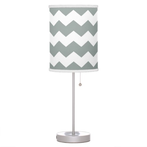 Modern Chevron Lamp in Medium Gray Green