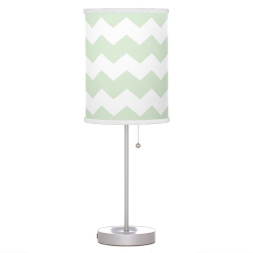 Modern Chevron Lamp in Palest Green