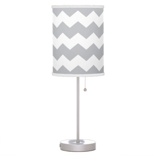 Modern Chevron Lamp in Silver