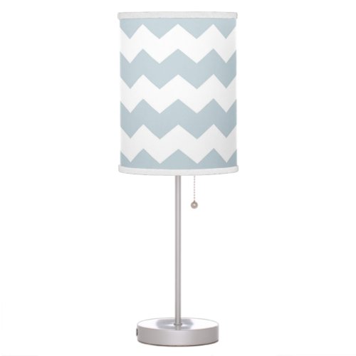 Modern Chevron Lamp in Silvery Blue