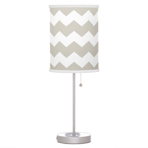 Modern Chevron Lamp in Warm Gray  Beige