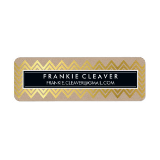 MODERN CHEVRON PATTERN trendy simple gold kraft Label