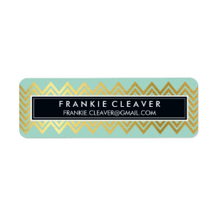 MODERN CHEVRON PATTERN trendy simple gold mint Label