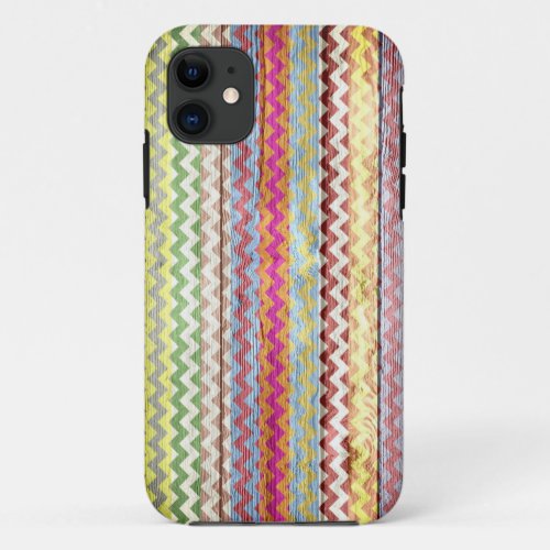 Modern Chevron Pattern Wooden 3 iPhone 11 Case