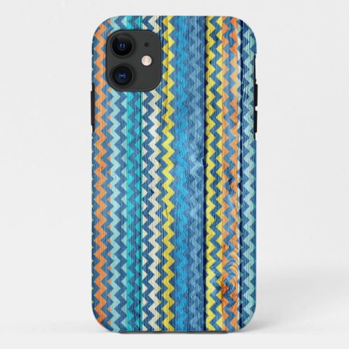 Modern Chevron Pattern Wooden 4 iPhone 11 Case