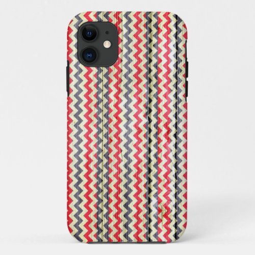 Modern Chevron Pattern Wooden 5 iPhone 11 Case