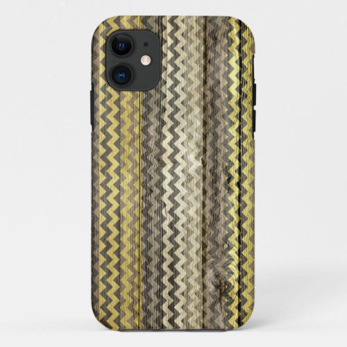 Modern Chevron Pattern Wooden 6 iPhone 11 Case