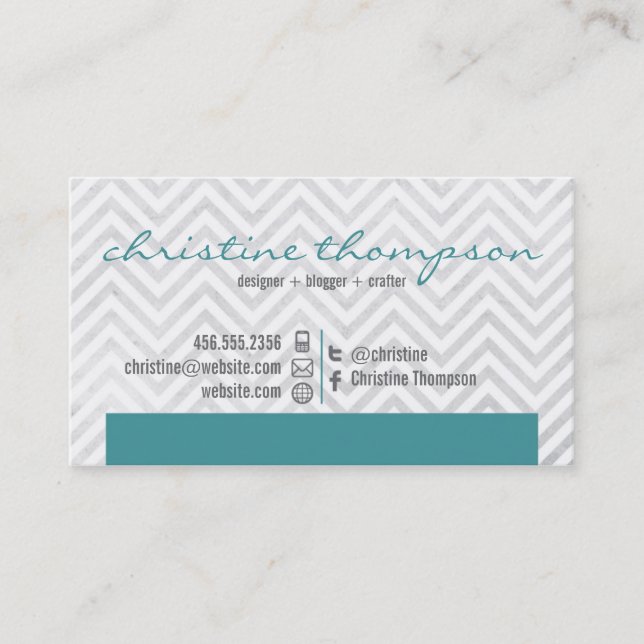 Modern Chevron Professional Business Card (Front)