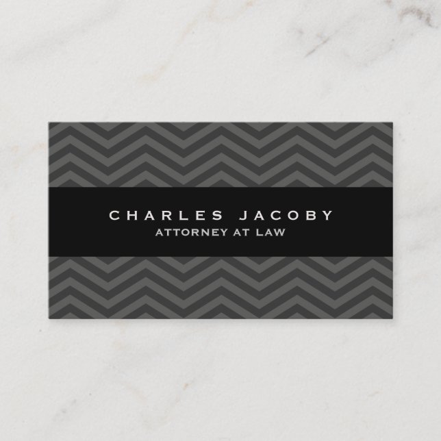 Modern Chevron Professional Male Business Card (Front)