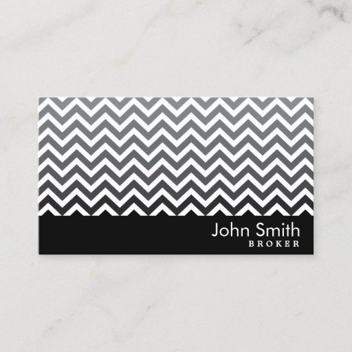 Customizable Modern Chevron Real Estate Broker Business Card