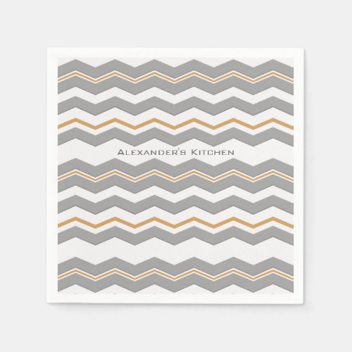 Modern Chevron with any Color and Text Napkins