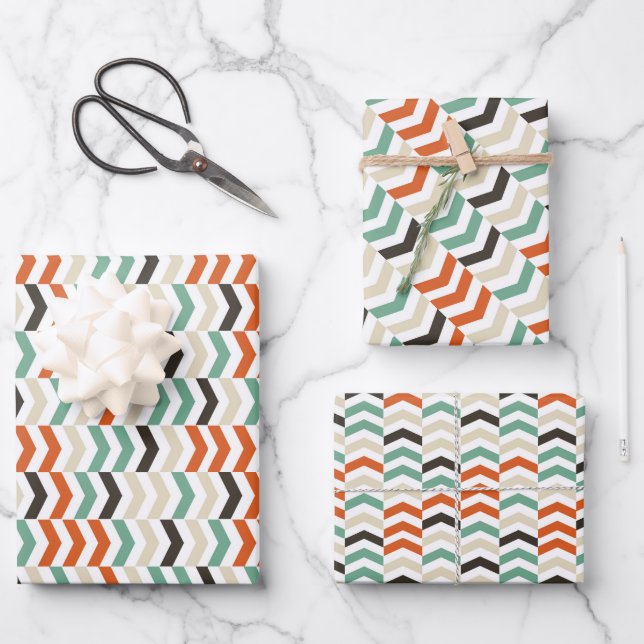 Modern Chevron Wrapping Paper – Colorful Gift Wrap (Front)