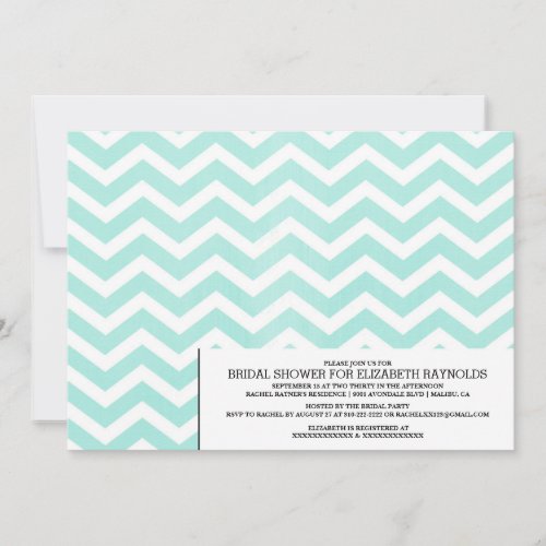 Modern Chevron Zigzag Bridal Shower Invitations