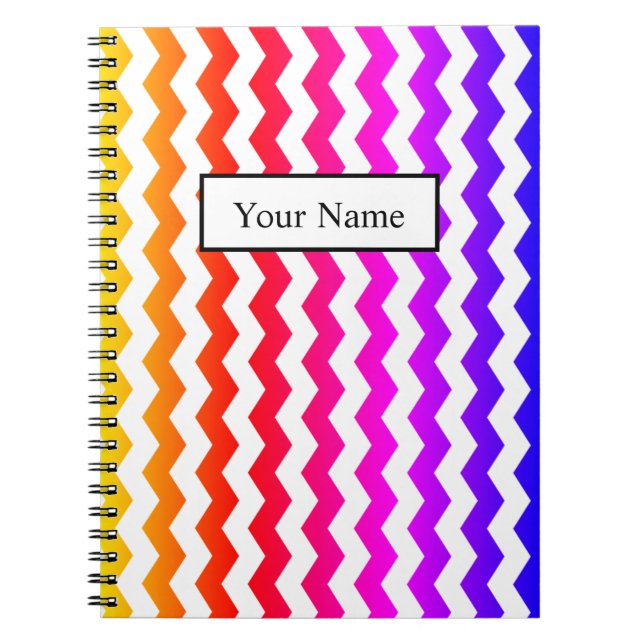Modern Chevron ZigZag Colorful Pattern  Notebook (Front)