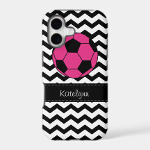 Modern Chevron Zigzag Pink Soccer Phone Case Cover