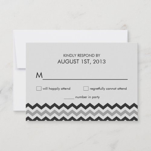 Modern Chevron Zigzag RSVP Wedding Reply