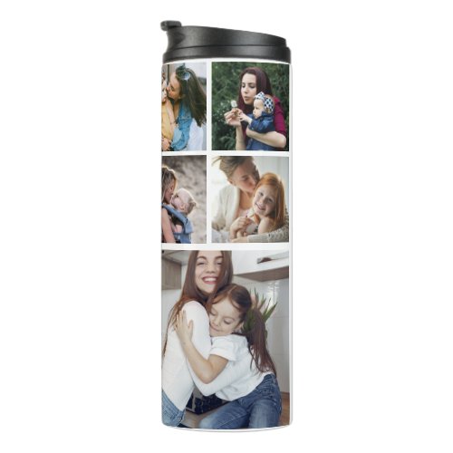 Modern Chic 10 Photo Collage Gift For Mom Thermal Tumbler