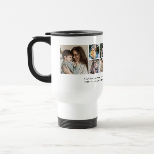 Modern Chic 10 Photo Collage Gift For Mom Travel Mug