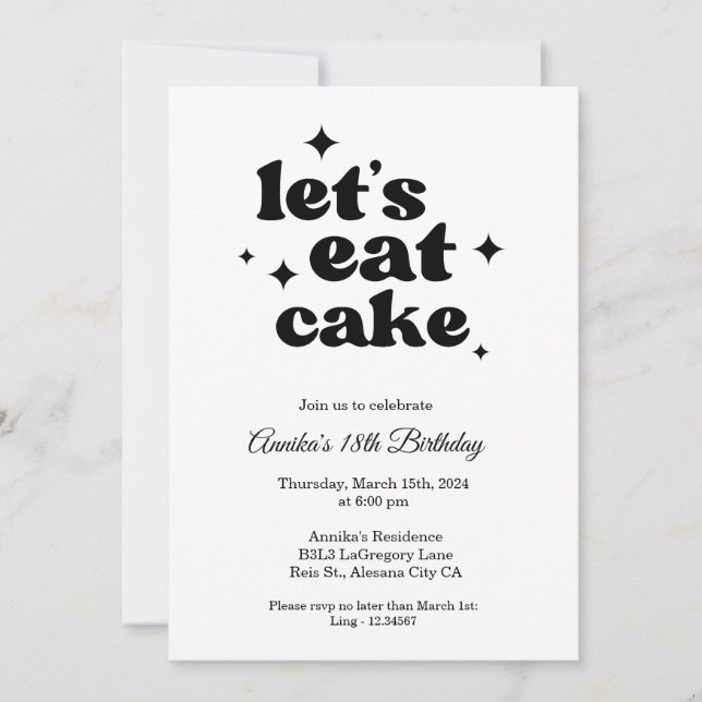 Modern Chic 18th Birthday Invitation Minimalist (Front)
