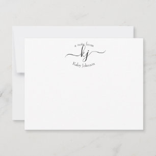 Modern Chic 2 Monogram Initials Personalized Thank You Card