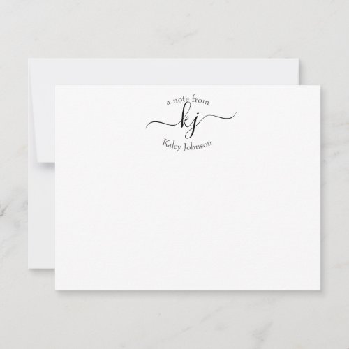 Modern Chic 2 Monogram Initials Personalized  Thank You Card