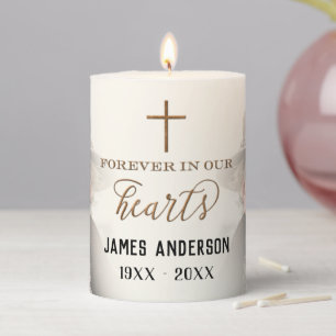 Modern Chic 2 Photos Memorial Christian Candle
