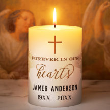 Modern Chic 2 Photos Memorial Christian Candle
