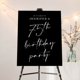 Modern Chic 75th Birthday Party Welcome Sign