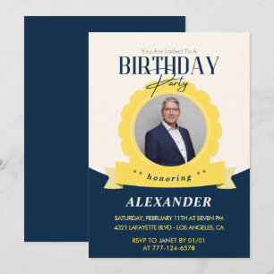 Modern Chic 77th birthday invitation 
