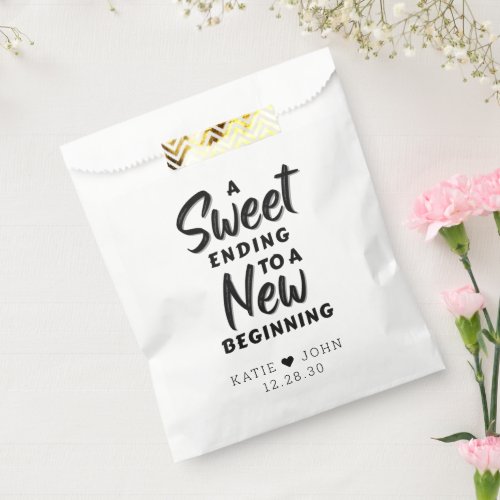 Modern Chic A Sweet Ending to A new Beginning Favor Bag