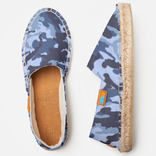 Modern Chic Abstract Blue Pattern  Camo Espadrilles