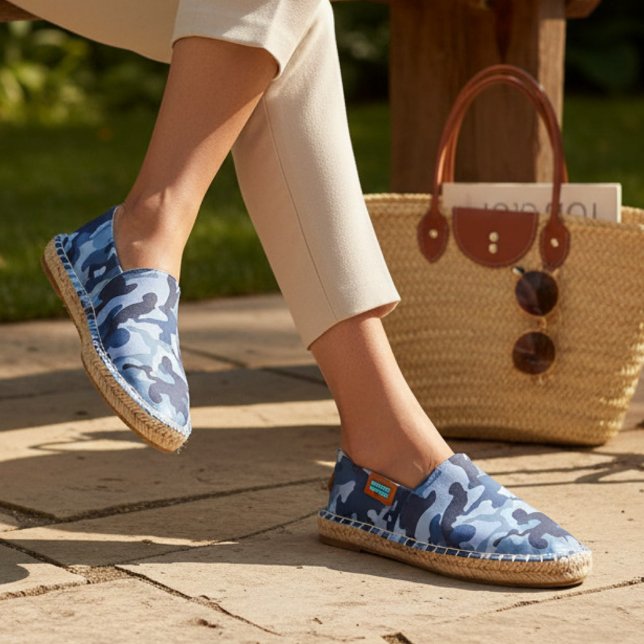 Modern Chic Abstract Blue Pattern | Camo Espadrilles (Creator Uploaded)