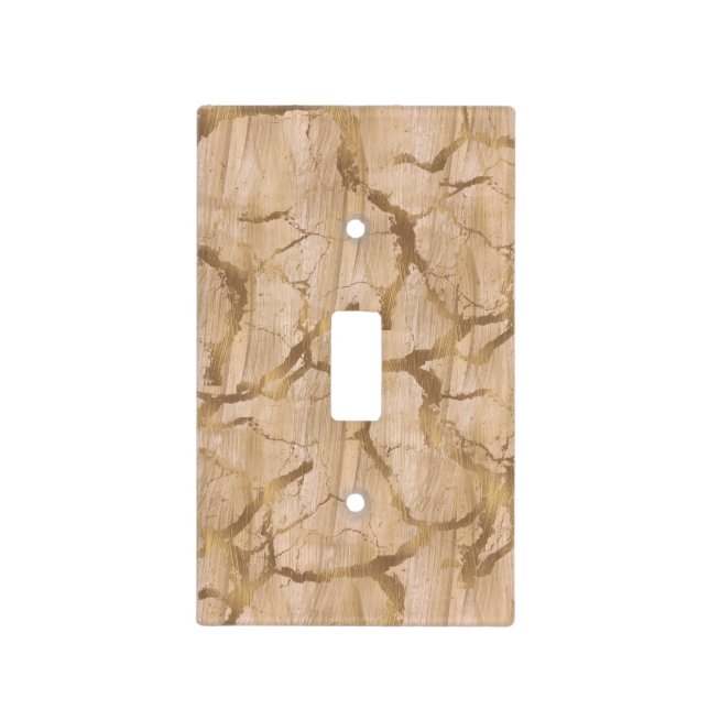 Modern Chic Abstract Glam Marble Copper Peach Gold Light Switch Cover (Front)