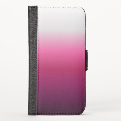 modern chic abstract magenta burgundy maroon ombre iPhone x wallet case