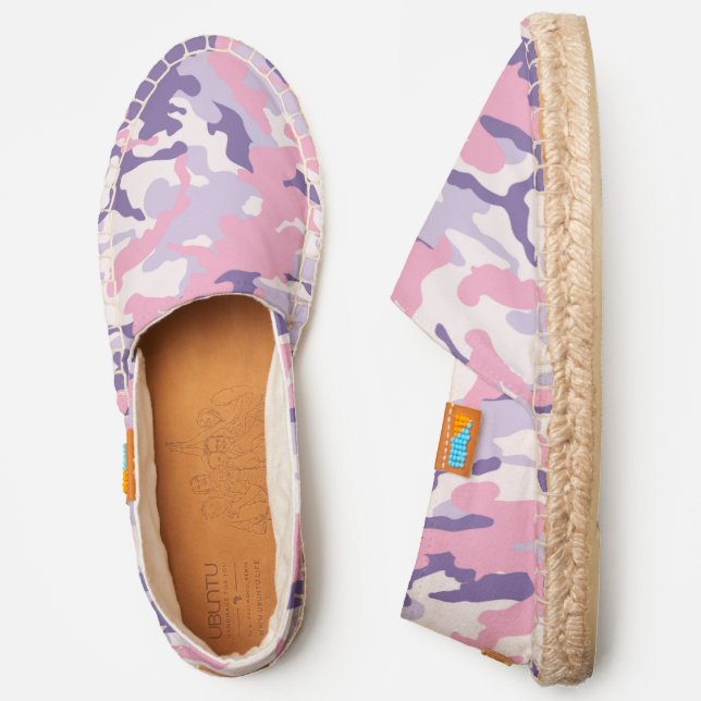 Modern Chic Abstract Pink Purple Pattern | Camo Espadrilles (Side)